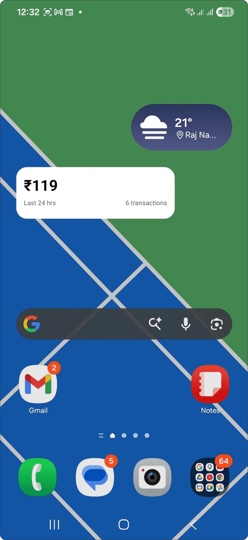 24Spent widget on the Android homescreen